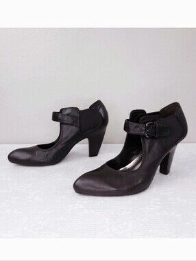 APEPAZZA Brown Leather Mary Jane Pumps US 9.5